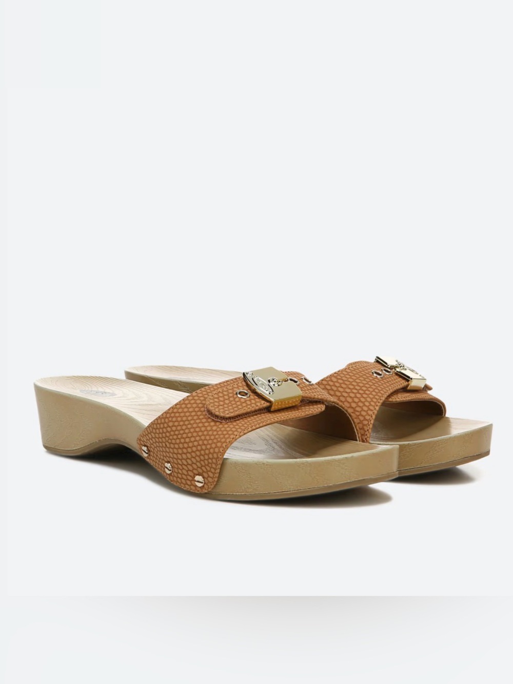 🌼DR. SCHOLL’S TAN CLASSIC SLIDE SANDALS SIZE 9🌼